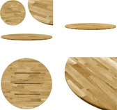 vidaXL Tafelblad rond 23 mm 600 mm massief eikenhout - Tafelblad - Tafelbladen - Vervangende Tafelblad - Vervangende Tafelbladen