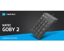 Natec- NKL-2022- NUMERIEK TOETSENBORD - NUMPAD NATEC GOBY 2 USB- ZWART - HOGE KWALITEIT