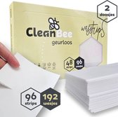 CleanBee® Wasstrips 192 Wasbeurten Geurloos - Wasmiddeldoekjes - Wasstrips Proefpakket - Wasmiddel - Wasvellen - Detergent Sheets - Eco Laundry Strips - Plasticvrij - Biologisch - Eco Wasstrips