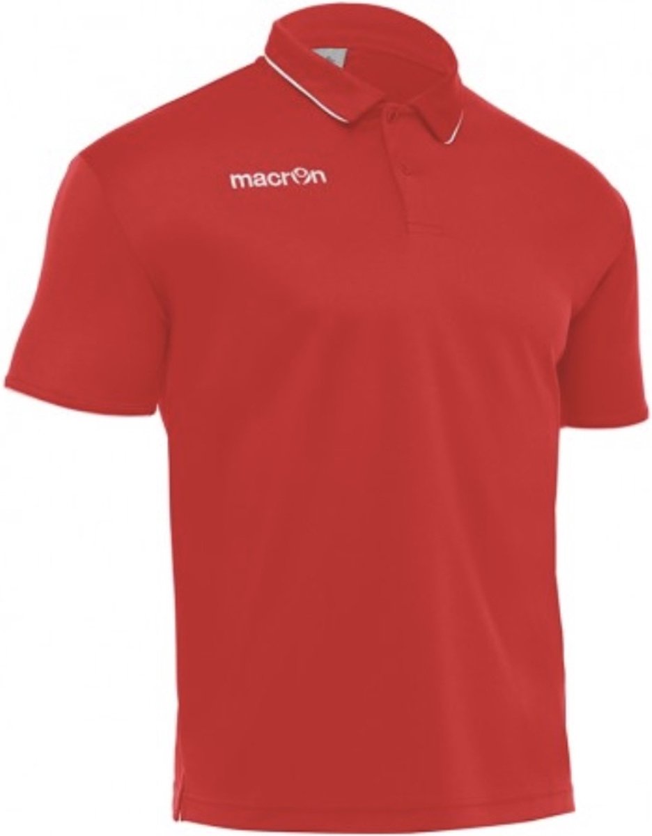 Polo Heren, Macron Draco, Rood/Wit, maat 3XL