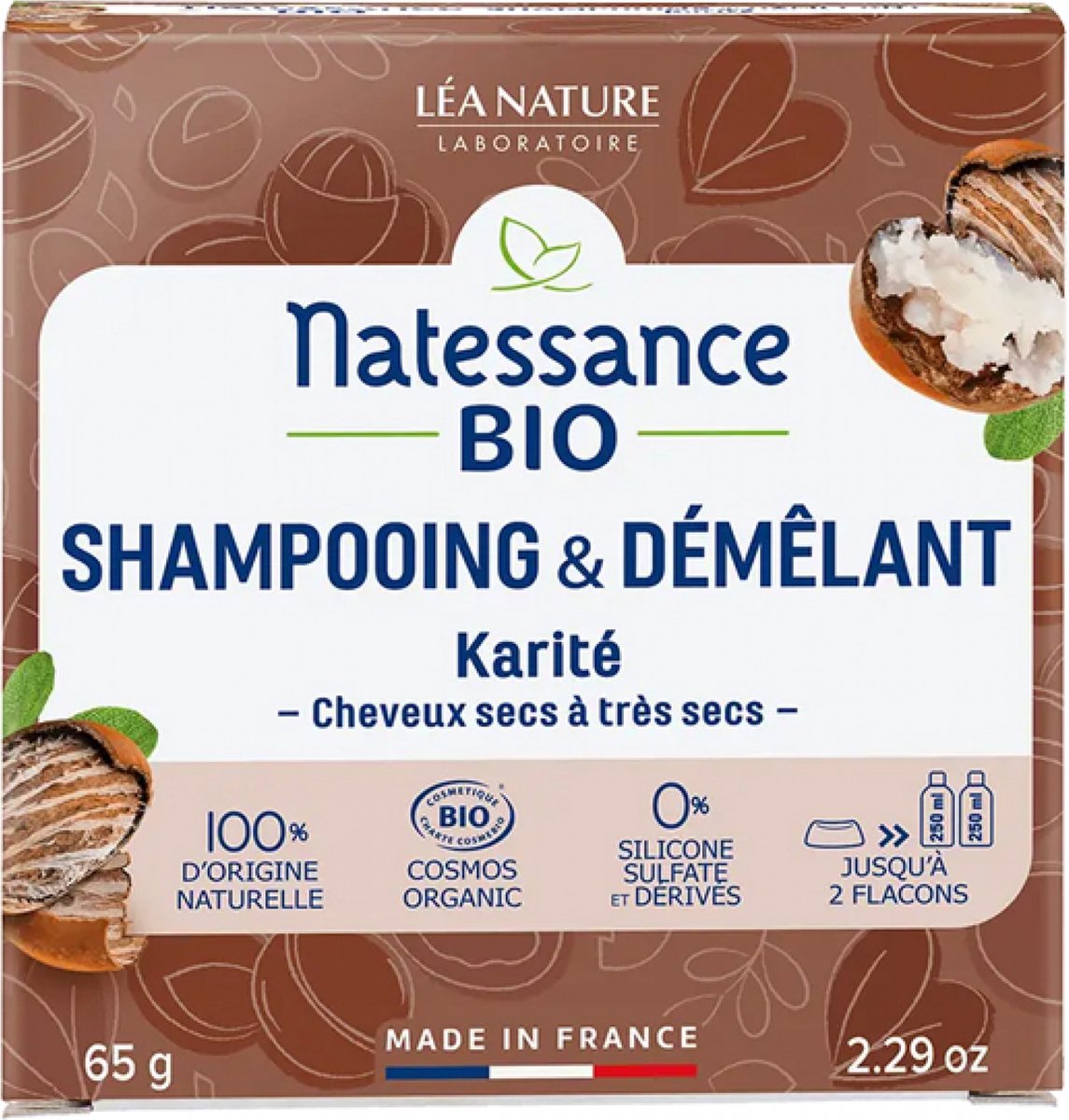 Natessance Shea Butter Solid Ontwarrende Shampoo 65 g