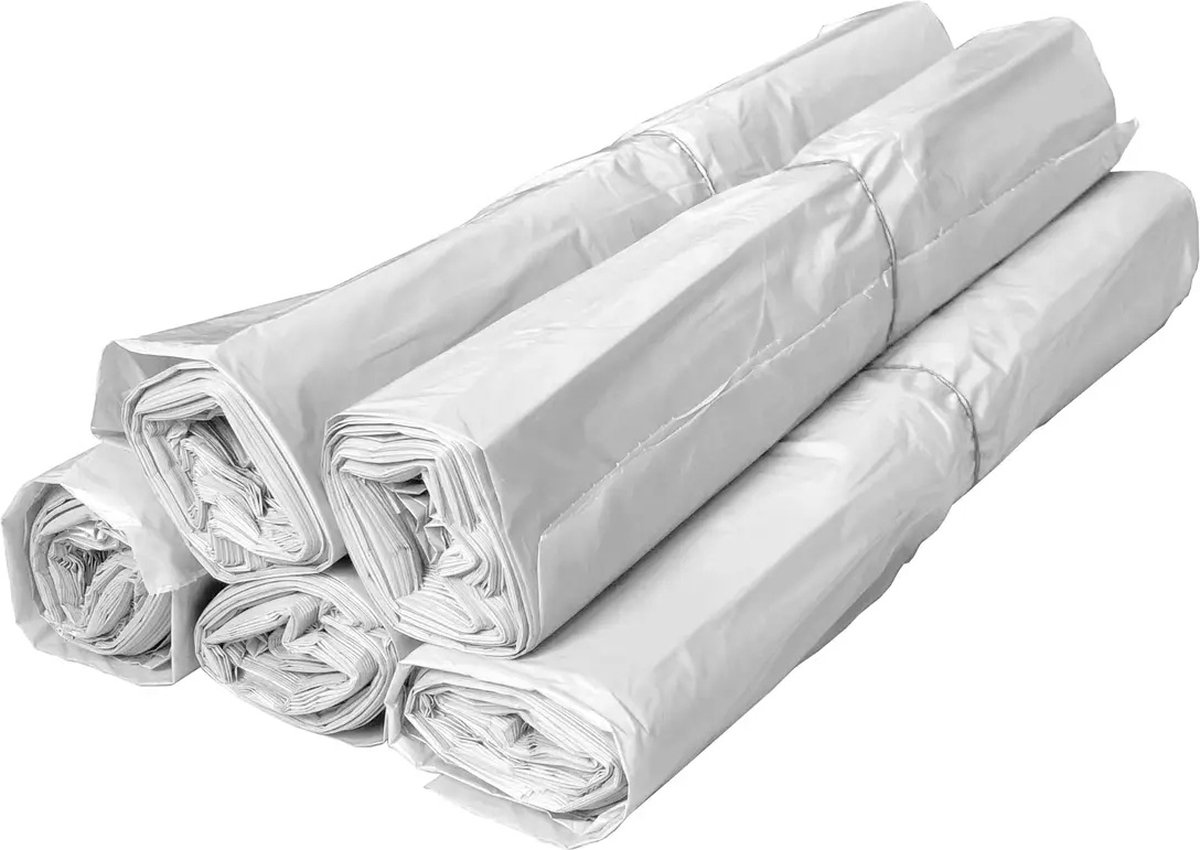 Afvalzakken wit 120 liter | 70x110cm T25 HDPE wit | Doos 200 stuks