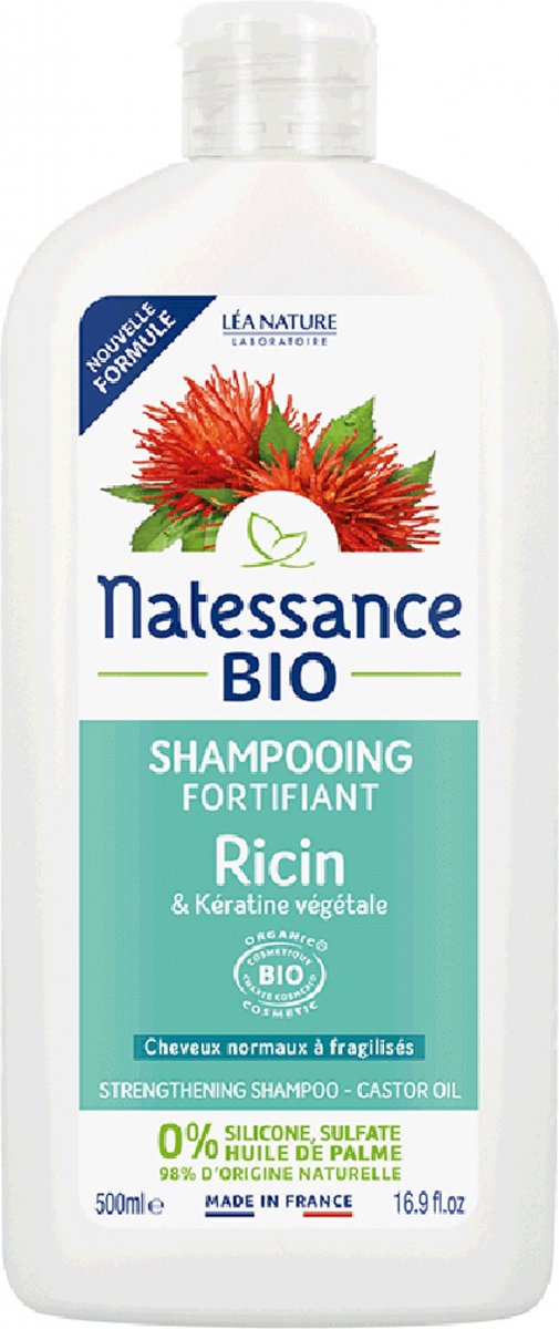Natessance Ricine en Organische Plantaardige Keratine Versterkende Shampoo 500 ml