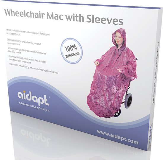 Aidapt - rolstoel poncho - met mouwen - roze - one size fitts all - Aidapt