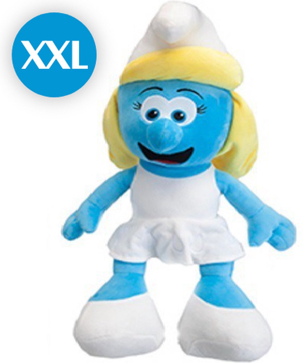 Smurfin - De Smurfen Pluche Knuffel XXL 100 cm {The Smurfs Plush Toy | Groot Speelgoed Knuffelpop Knuffels voor kinderen jongens meisjes XL | Grote Potige Smurf, Brilsmurf, Grote Smurf, Knutselsmurf, Smurfin, Gargamel, Azrael}