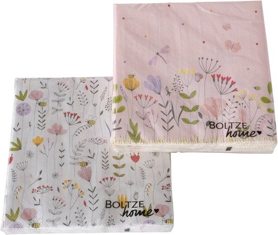 Set van 20 servetten in de vorm van bloemen voor lente en zomer, 33 x 33 cm
