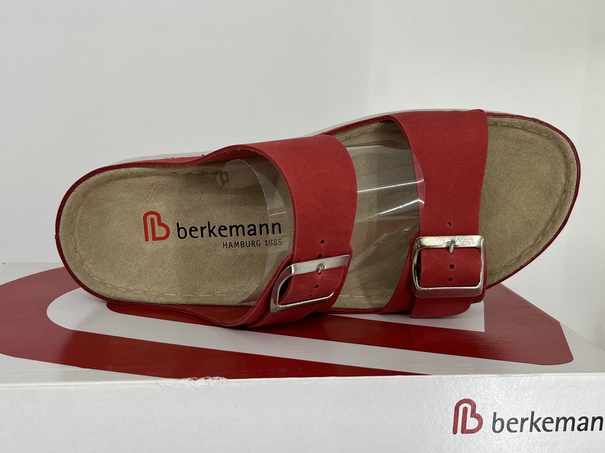 Berkemann Verica rode slippers / sandalen 01914-274 Nubuck Maat 38,5 / UK 5,5