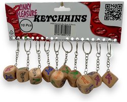 Sleutelhanger Met Seks Dobbelsteen 10 Stuks Met Display
