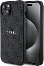Coque arrière avec Ring coloré Guess 4G ( Compatible MagSafe) - Apple iPhone 15 Plus (6,7") - Zwart