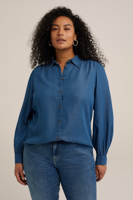 WE Fashion Dames denim blouse - Curve