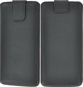 Pearlycase Geschikt voor iphone 7 / 8 Hoesje - Zwart Echt Leer Pouch Cover Insteekhoesje Leder