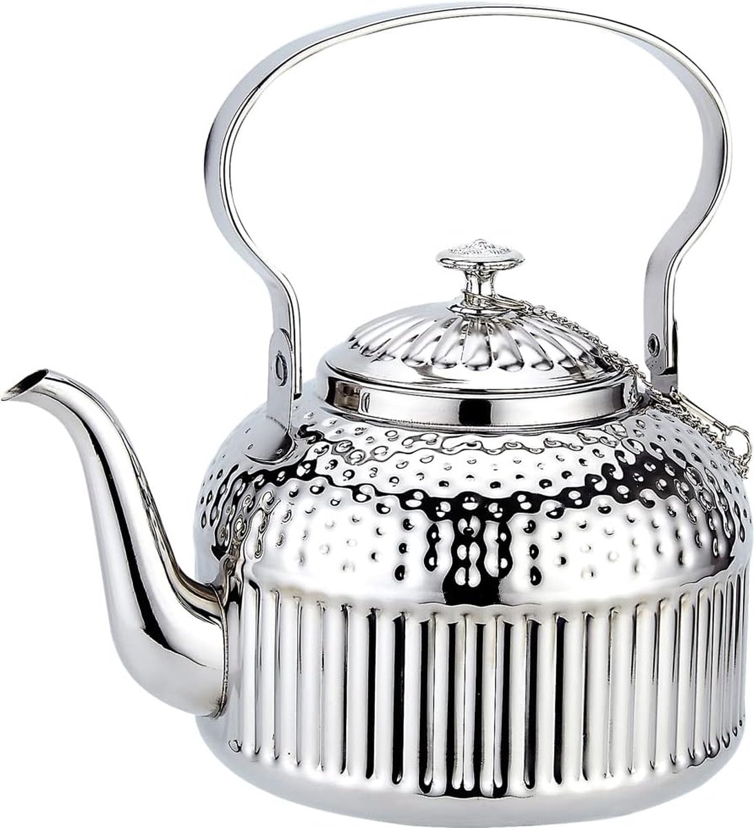 1 4 liter roestvrijstalen theepot met zeef met theezeefgreep geschikt voor inductie zilver