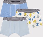 Petit Bateau Set met drie katoenen boxershorts met katmotiefje voor kinderen Jongens Onderbroek - Meerkleurig - Maat 110