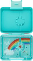 Yumbox Snack - lekvrije Bento box lunchbox - 3 vakken - Misty Aqua / Rainbow tray