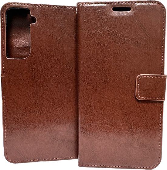 Samsung Galaxy S22 S901 case book case + 2 pièces Glas Screen Protector marron