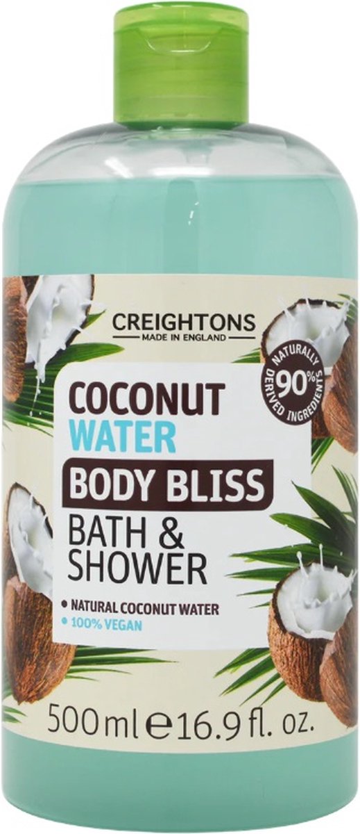 Creightons Coconut Water Body Bliss Bath & Shower 500 ml - Bad- & Douchegel Kokoswater - Badgel & Showergel - 100% Vegan