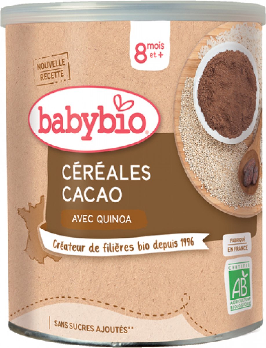 Babybio Cacao 8 Maanden en + Biologisch 220 g