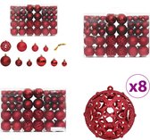 vidaXL-Kerstballen-100-st-3/4/6-cm-wijnrood - Kerstbal - Kerstballen - Kerstdecoratie - Kerstversiering