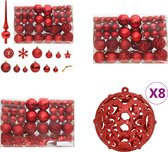 vidaXL-111-delige-Kerstballenset-polystyreen-rood - Kerstballenset - Kerstballensets - Kerstbal - Kerstdecoratie