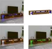 vidaXL Tv-meubel LED-verlichting 260x36-5x40 cm gerookt eikenkleurig - Tv-kast - Tv-kasten - Tv-meubel - Tv-meubel Met LED-verlichting