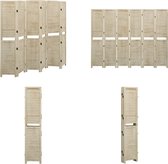 vidaXL Kamerscherm met 6 panelen 210x165 cm massief paulowniahout - Kamerscherm - Kamerschermen - Scheidingswand - Ruimteverdeler