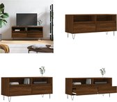 vidaXL Tv-meubel 100x34-5x44-5 cm bewerkt hout bruineikenkleurig - Tv-meubel - Tv-meubels - Tv-kast - Tv-meubel