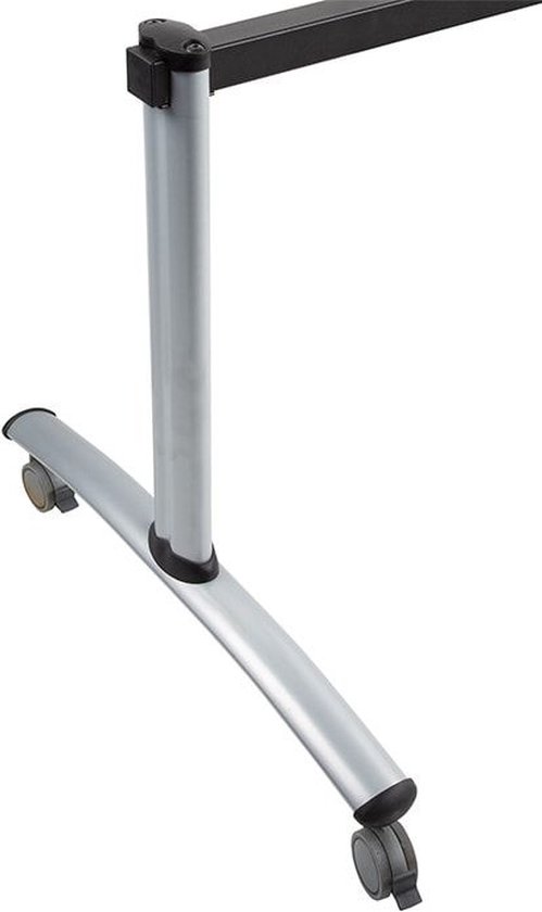 ABC Kantoormeubelen verrijdbare klaptafel perudo breed 180cm diep 80cm bladkleur wit framekleur aluminium (ral9006)