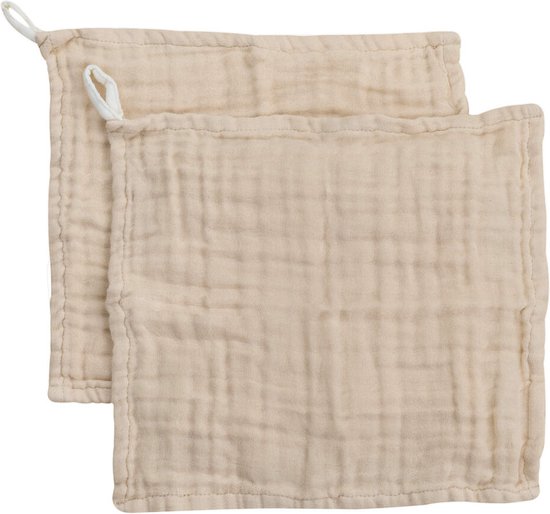 Baby Bello hydrofiele spuugdoekjes set van twee - sandshell/beige