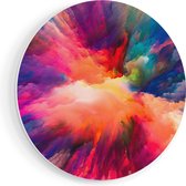 Artaza Forex Muurcirkel Abstracte Kunst van Kleuren Verf - 70x70 cm - Wandcirkel - Rond Schilderij - Wanddecoratie Cirkel - Muurdecoratie