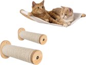 ZERO 90® Katten Klimmuur XXL Met Hangmat - Klim Wand - Klimmuur Kat - Katten Hangmat – Kattenklimmuur & Kattenhangmat – 50 x 32 CM - Middelgrote en Grote Katten – 18KG