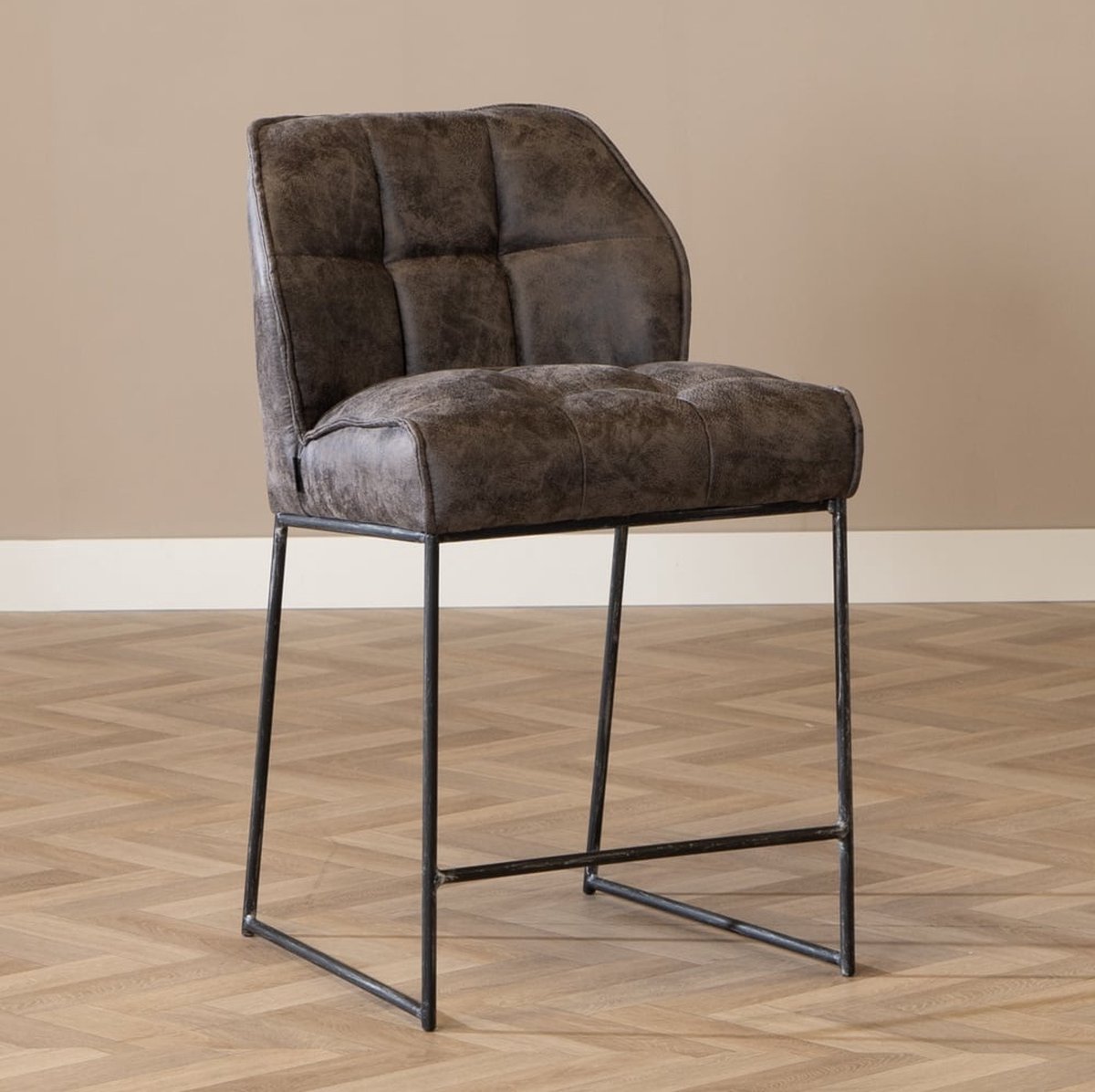 Bronx71® Industriële barkruk Abel antraciet 70 cm - barstoel