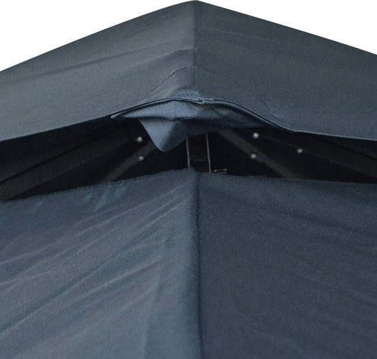 Outsunny vervangend dak paviljoen dak voor metalen paviljoen tuinpaviljoen partytent tuintent polyester 3x3 m donkergrijs