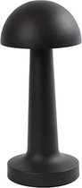 Tafellamp m/dichte kap ro Lampa zwart- Lengte 9cm/ B9 - Hoogte 21CM - Draadloos - oplaadbaar