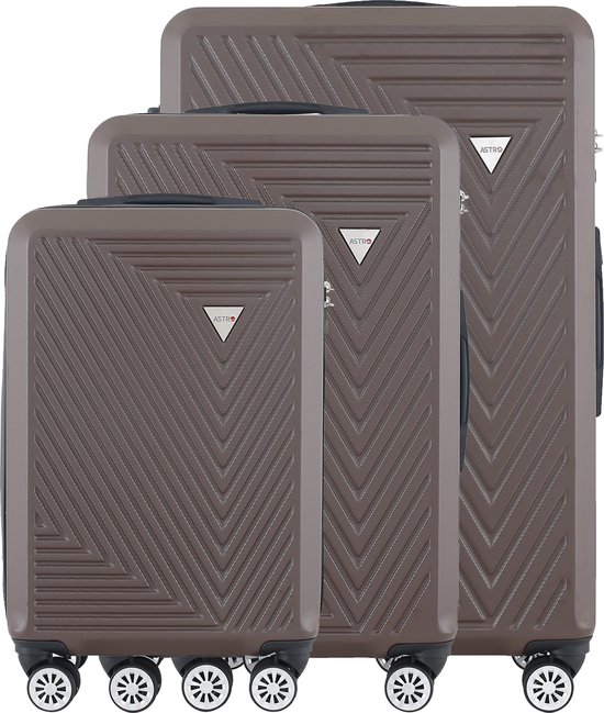 WINLIFE Reiskoffer met harde schaal, M, L, XL, grote schaal ABS trolley in zilver, TSA-cijferslot, 4 x 360° dubbele draaiwielen, telescopische handgreep, geïntegreerde beker- en tassenhouder, zilver