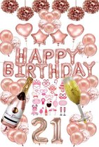 FeestmetJoep® 21 jaar verjaardag versiering & ballonnen - Rose goud