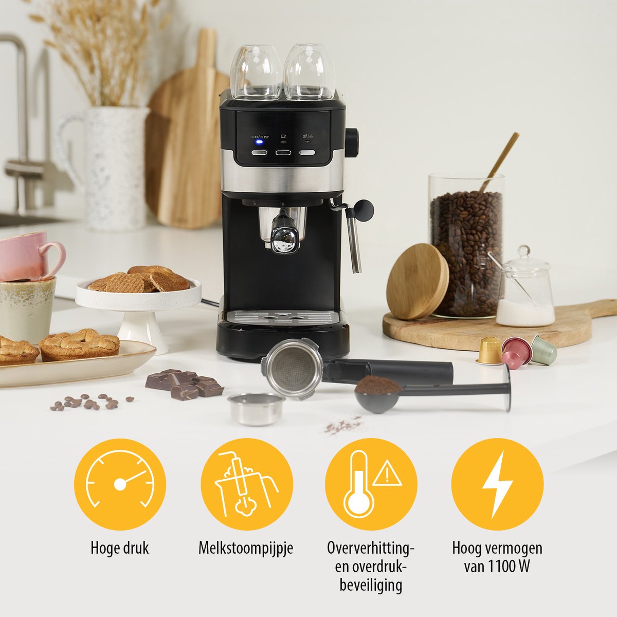 Tristar Espressomachine CM-2278 Zwart RVS met - afbeelding 3