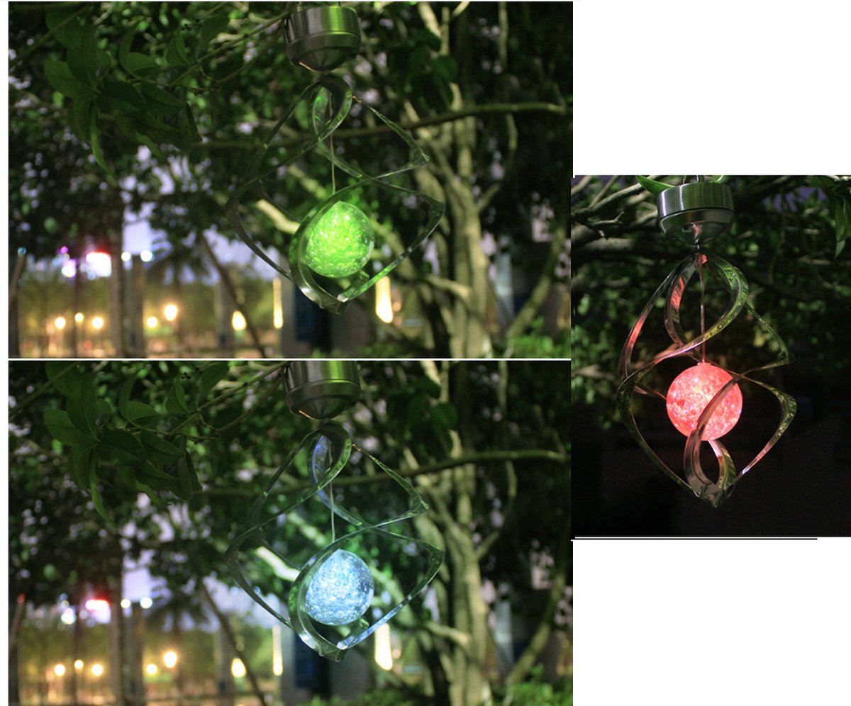 Solar hangende RGB lantaarn voor tuin