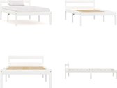 vidaXL Bedframe massief grenenhout wit 100x200 cm - Bedframe - Bedframe - Bed Frame - Bed Frames