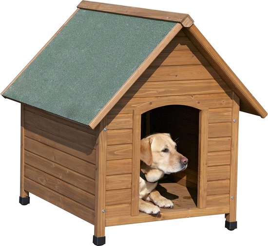 Hondenhok - Eco - Huisdierhuis - kattenhuis - Bruin/Groen - 76x59x55cm