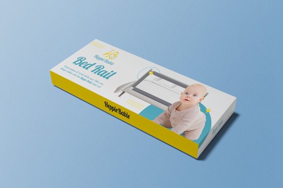 Barrière de lit HeppieBabie - Extra Longue 150 CM - Ajustable - Grijs avec filet de sécurité - Bord de lit - Barrière de lit - Support de lit