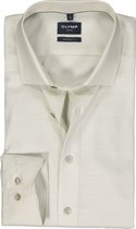 OLYMP modern fit overhemd - structuur - olijfgroen - Strijkvrij - Boordmaat: 45