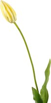 Viv! Home Luxuries Franse Tulp - zijden bloem - lichtgeel - 66cm