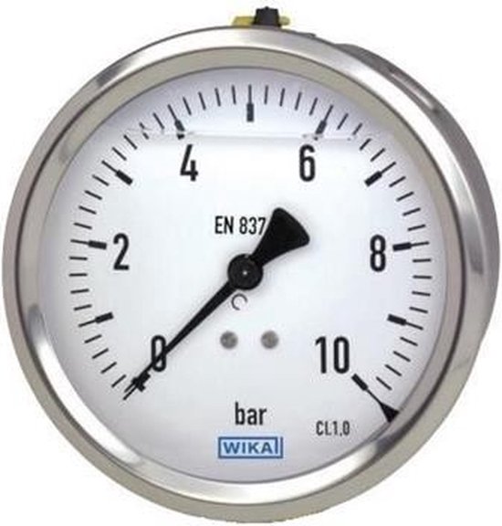 Glycerine Manometer 100mm Achter Aansluiting 0600 Bar bol