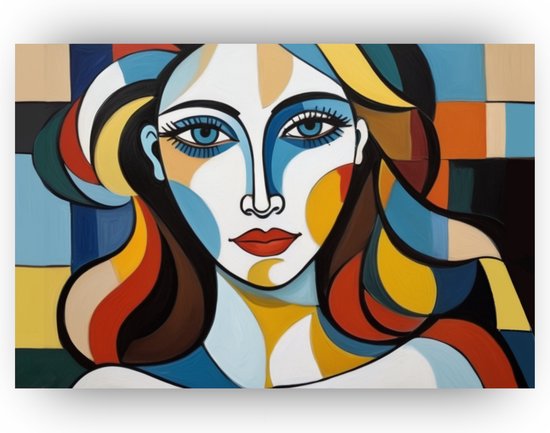 Pablo Picasso<Vrouw met geel shirt>Schilderij op Canvas Startonight Klaar Om Op Te Hangen Voor Woonkamer Inrichting - Slaapkamer