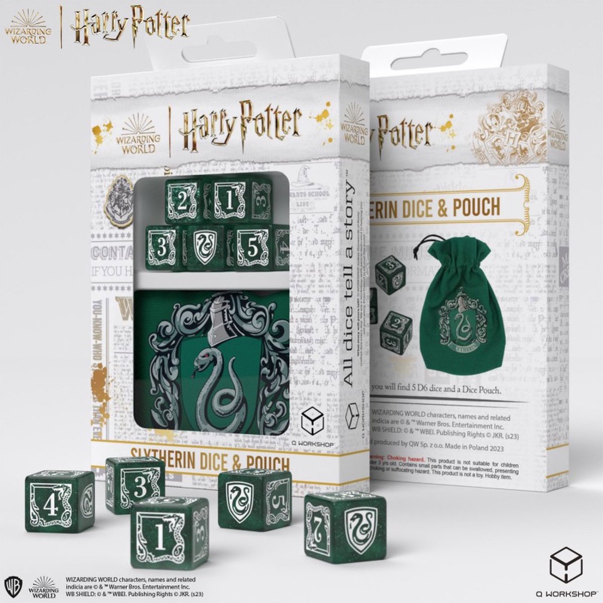 Q-Workshop Harry Potter: Slytherin Dice & Pouch (5ST) Accessoires