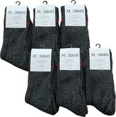 Sukats® The Norwegians - 6 Paar - Noorse Sokken - Maat 35-38 - Antraciet - Dames - Voordeelverpakking - Warme sokken - Winter sokken - Wollen sokken - Noorse Kousen