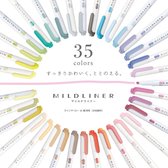 Zebra Mildliners Highlighters 35 stuks + Limited Edition Stifthouder + een GRATIS Zebra Brush Pen