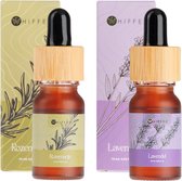 Whiffed® Duo Olie Pakket - 100% pure olie - Etherische Olie - Lavendelolie - Rozemarijnolie - 10 ml