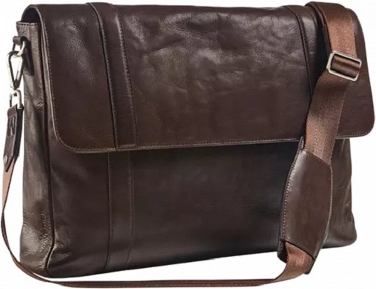 Maverick Lederen messengerbag met laptopbescherming 15’6"