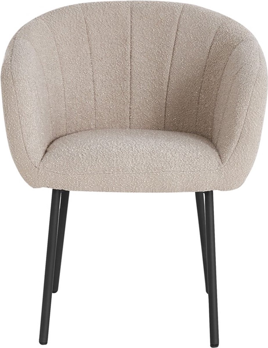 Interiax Eetkamerstoel 'Alina' BouclÃ© Beige